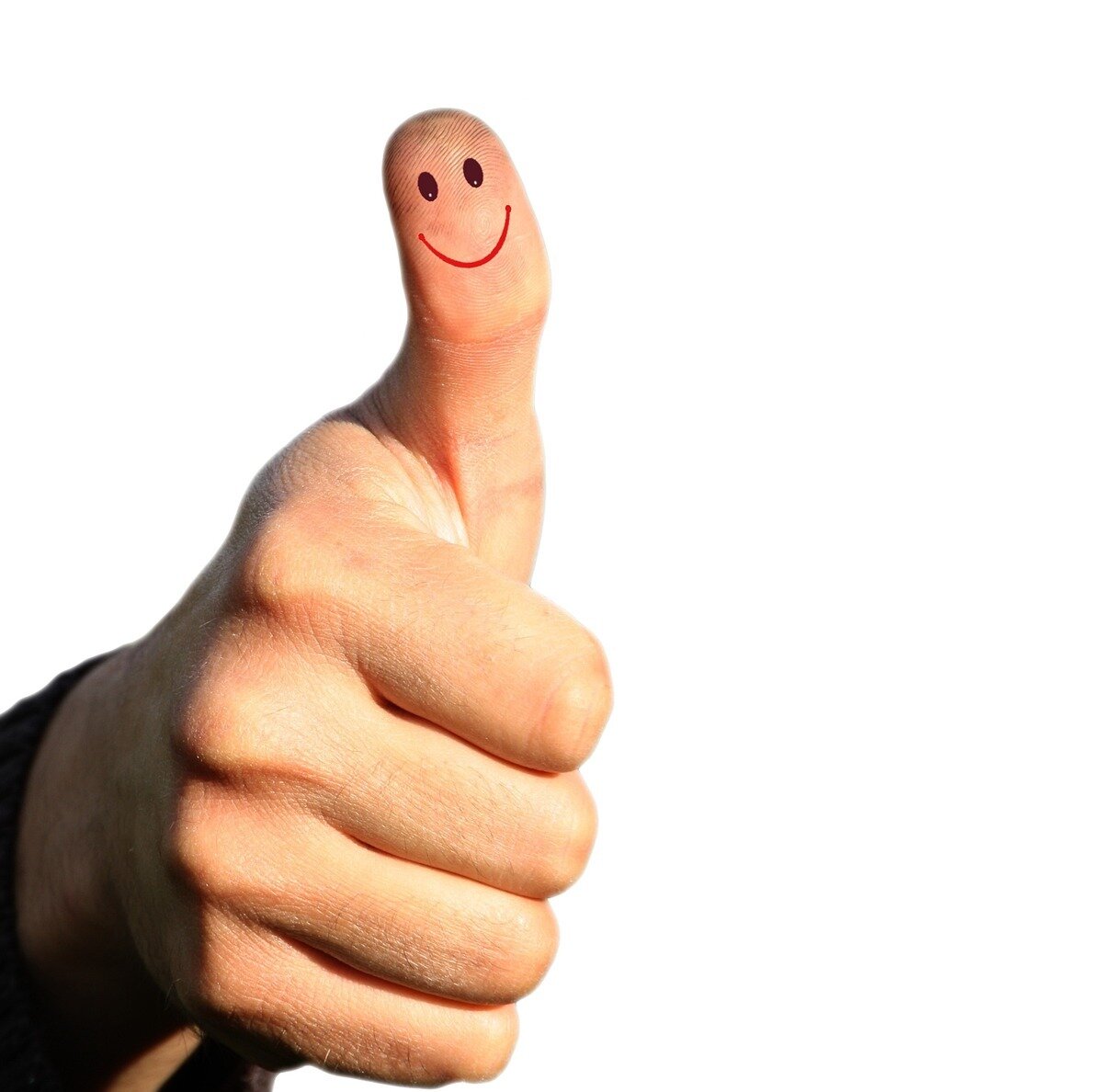 duim omhhog met smiley